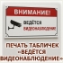 Табличка «Видеонаблюдение» из ПВХ с информационной пиктограммой